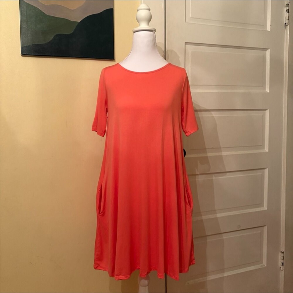 Agnes and Dora swing tunic size XS coral salmon bubblegum pink pockets